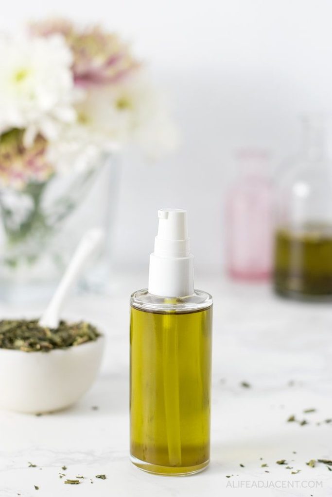 DIY Green Tea Oil Cleanser for Dry Skin